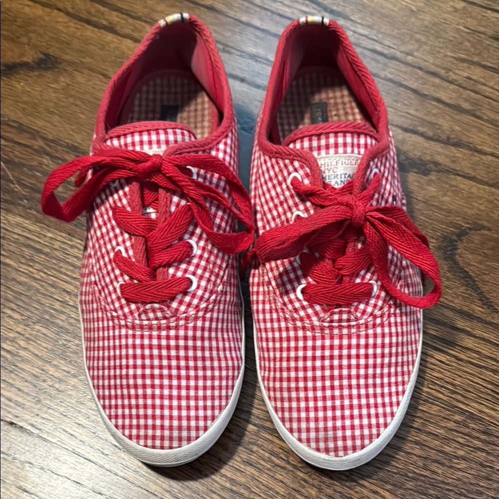 Tommy Hilfiger Red Sneakers Classic Gingham Design